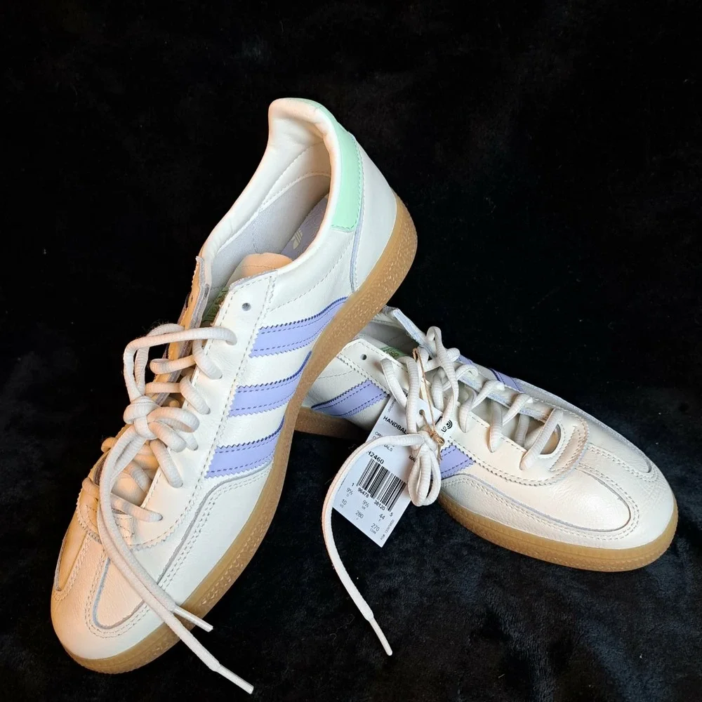 Adidas Handball Spezial Mens Casual Off White/Violet Purple/Gum IH2460 Size 10